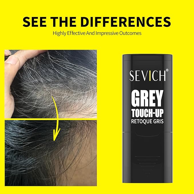 SEVICH Hair Color Stick For Gray Roots - Instantly Cover Grey Hair Dye Comb,Waterproof And Sweatproof, Four Toothed Comb Design, For Carrying Around,8ml(Black)