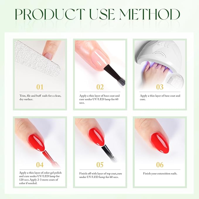 Double Rhythm 15ML Gel Nail Polish Pure Sheer Same Color Same Bottle Soak Off Gel Polish Art Manicure Salon DIY at Home for Women (Dark Green-A1287)