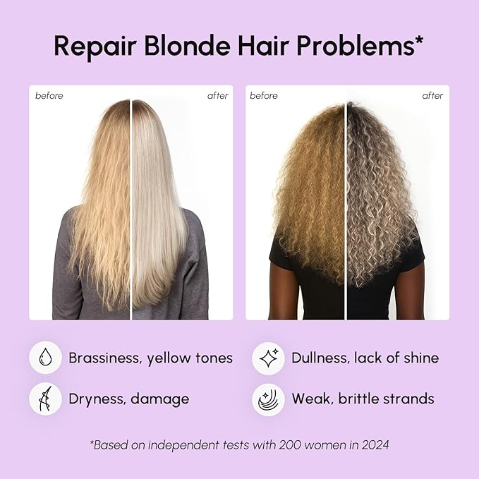 MAREE Deep Conditioning Purple Hair Mask for Blonde Hair – Purple Toner for Brassy, Bleached, Silver, or Color Treated Hair – Hair Repair Mask Keratin Hair Treatment – Matizador Para Cabello Rubio