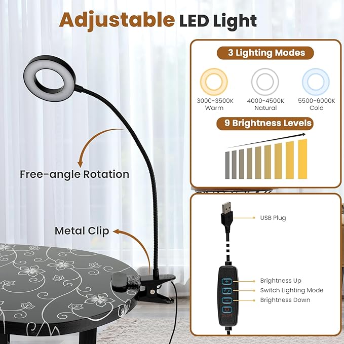 WELLHUT Manicure Table Portable Nail Table Desk with LED Nail Lamp, Elctric Dust Collector, Wrist Rest, Lockable Wheels, Folding Manicure Station for Nail Techs with Carry Bag