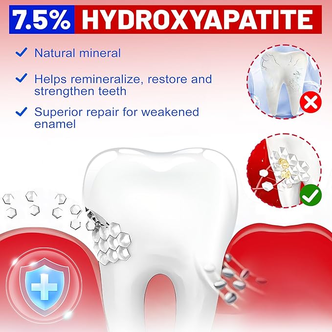 SP-8 Hydroxyapatite Probiotic Whitening Toothpaste, 8 Probiotics Plus Hydroxyapatite Formula for Teeth Whitening, Strengthening and Enamel Protection，Mint Flavor, Fresh Breath, Fluoride-Free (1)