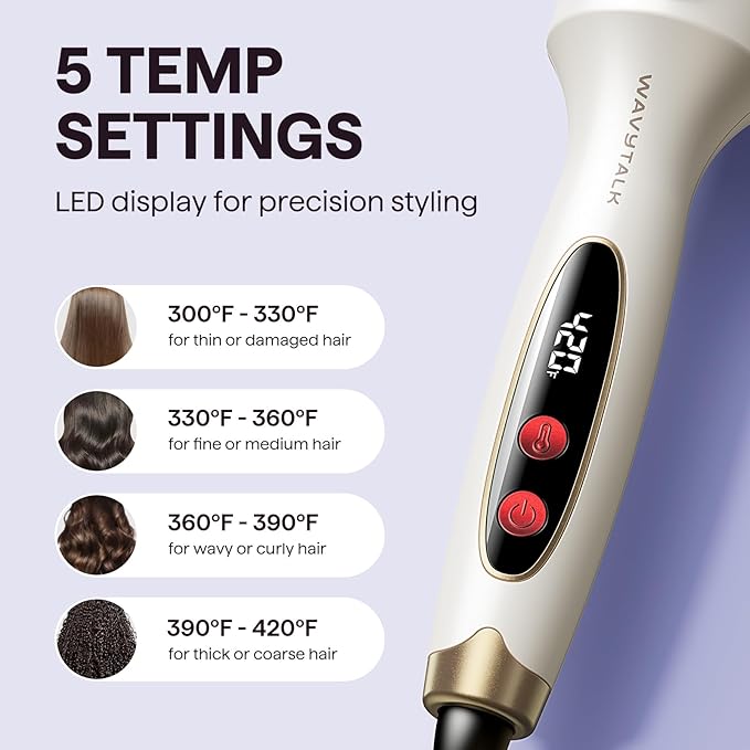 Wavytalk Blowout Boost Thermal Brush, 1.5 inch Heated Round Brush for Blowout Look, Negative Ion Technology, Ceramic Tourmaline, 5 Temperature Settings, Christmas Limited Edition