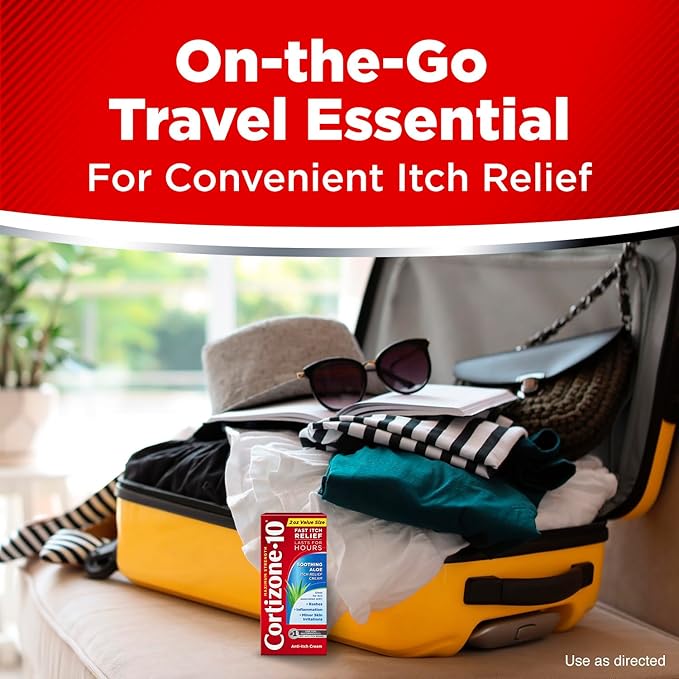 Cortizone-10 Maximum Strength Soothing Aloe Itch Relief Cream, 1% Hydrocortisone, Fast-Acting, Anti-Itch Cream for Bug Bites, Rash, Eczema, Psoriasis, Poison Ivy, Oak, Sumac, 2 oz (Pack of 4)