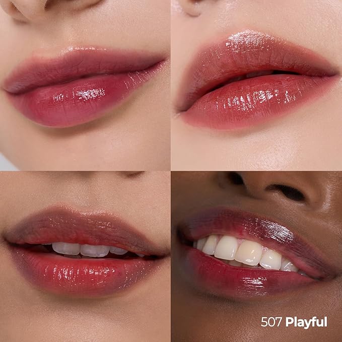 Laka Popping Balloon Lip Stain, 4.5g/0.15oz, Glossy Plumping Lip Tint, Moisturizing, Non-Sticky Texture for All-Day Hydration, Vegan, K-Beauty (#507 Playful)