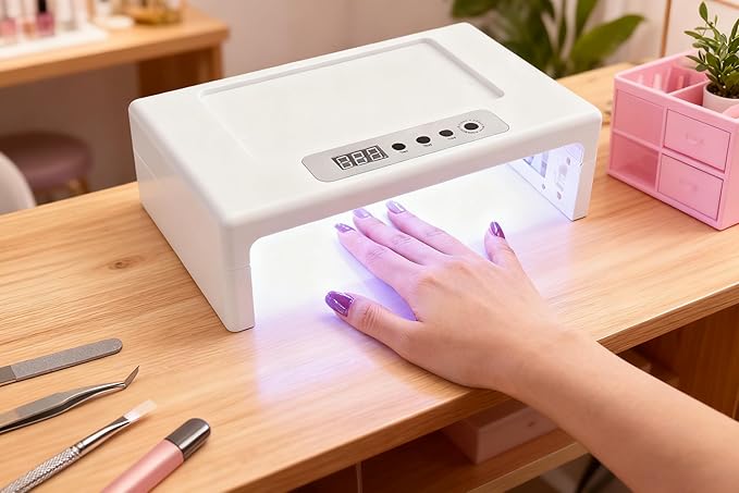UV LED Nail Lamp, 48 W UV LED Nail Dryer Light for Gel Nails Polish Manicure Professional Salon Curing Lamp with 4 Timer Setting Sensor/108pcs UV/LED Beads