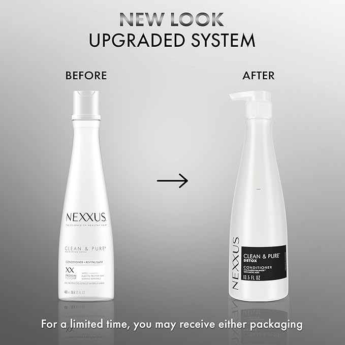 Nexxus Clean and Pure Conditioner With ProteinFusion, Nourished Hair Care, Silicone, Dye, and Paraben Free 13.5 oz