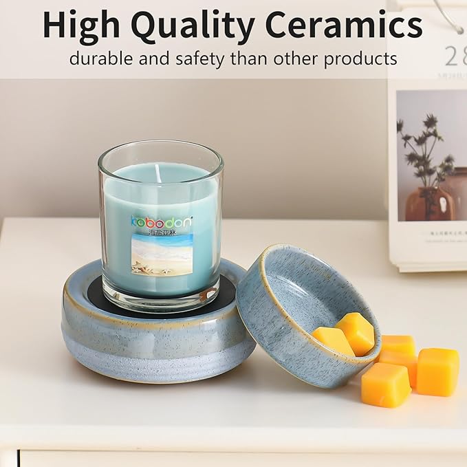 Candle Wax Melt Warmer with Timer Ceramic Electric Wax Melt 4-in-1 Oil Burner Adjusting Temperature Fits Yankee Large Jar Scented Candle for Home Decor Birthday Gifts for Women Mom Grandma Girls