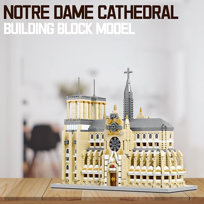 Notre Dame Cathedral Miniature Block Set (2908 Pieces) - Landmark Model Puzzle Toy, Suitable for Children and Adults as a Gift