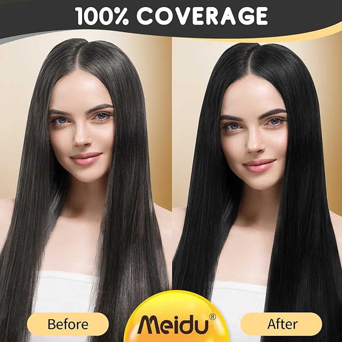 Black Hair dye Shampoo 3 in 1, Natural Hair Color Shampoo for Gray Hair, Tinte Para el Cabello for Women and Men 100% Grey Coverage, 350ml