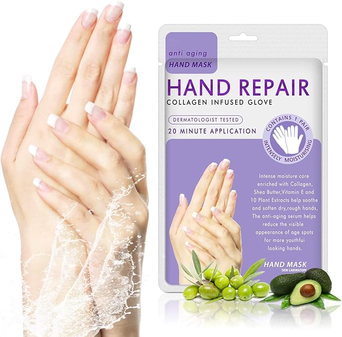 Hand Mask Moisturizing Glove 5 pack, Hydrating Masks Repair Dry Cracked Hands, Remove Dead/Rough Skin (Lavender)
