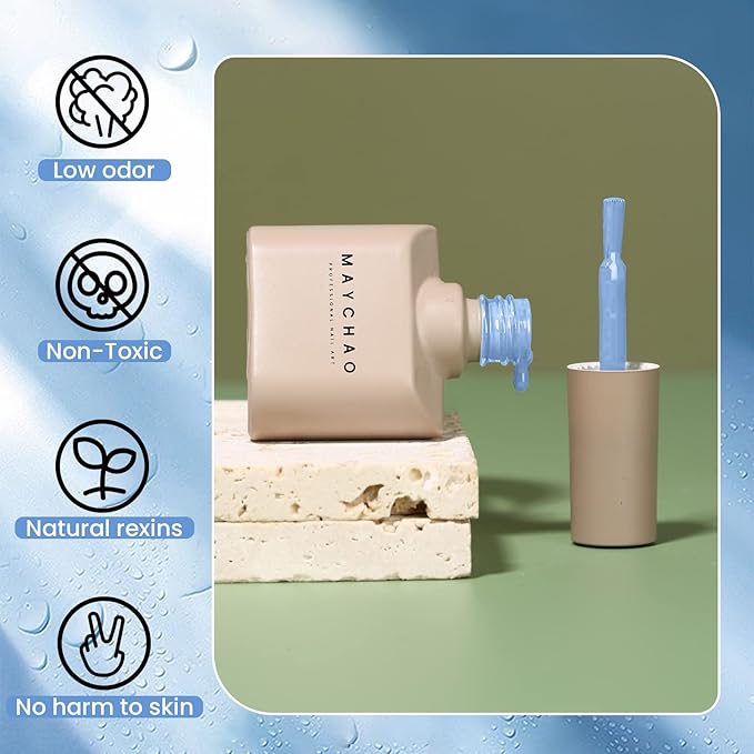 MAYCHAO 15ML Blue Gel Nail Polish 1Pc Blue Gel Polish Soak Off UV LED Nail Polish Nail Art Starter Manicure Salon DIY at Home, 0.5 OZ