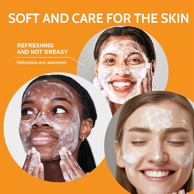 Turmeric Wash and Care Three Piece Set,Turmeric Facial Cleanser & Turmeric Soap Bar & Turmeric Face Scrub Pads,Face & Body Cleanser,Turmeric Cleansing Skincare Set, Deep Cleansing