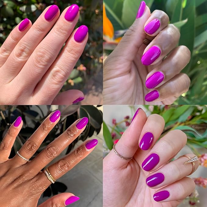 Olive & June Long Lasting Nail Polish | Plump Gel-Like Finish No Lamp Needed | Lasts up to 10 days | Salon-Quality at Home | 15-Free Vegan Cruelty-Free Chip-Resistant Shine | Grape Soda Daring Purple