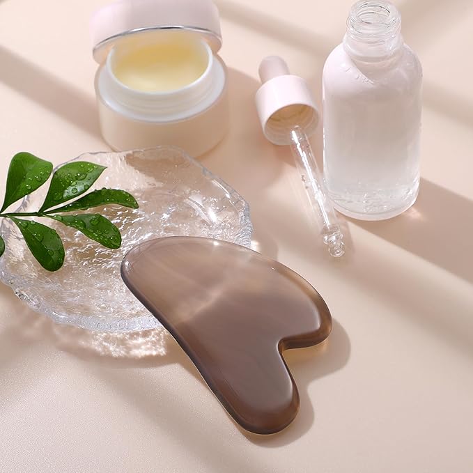 rosenice Gua Sha Facial Tools Gua Sha Agate Stone for Face Skincare Facial Body for Gray