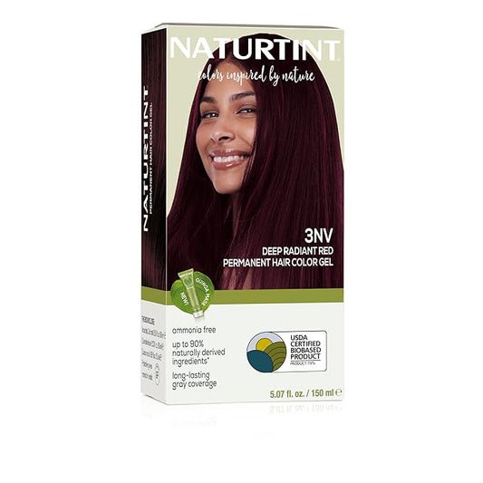 Naturtint 3NV Radiant Red Permanent Hair Color (Pack of 1), Ammonia Free, Vegan, Cruelty Free, up to 100% Gray Coverage, Long Lasting Results (Packaging may vary)