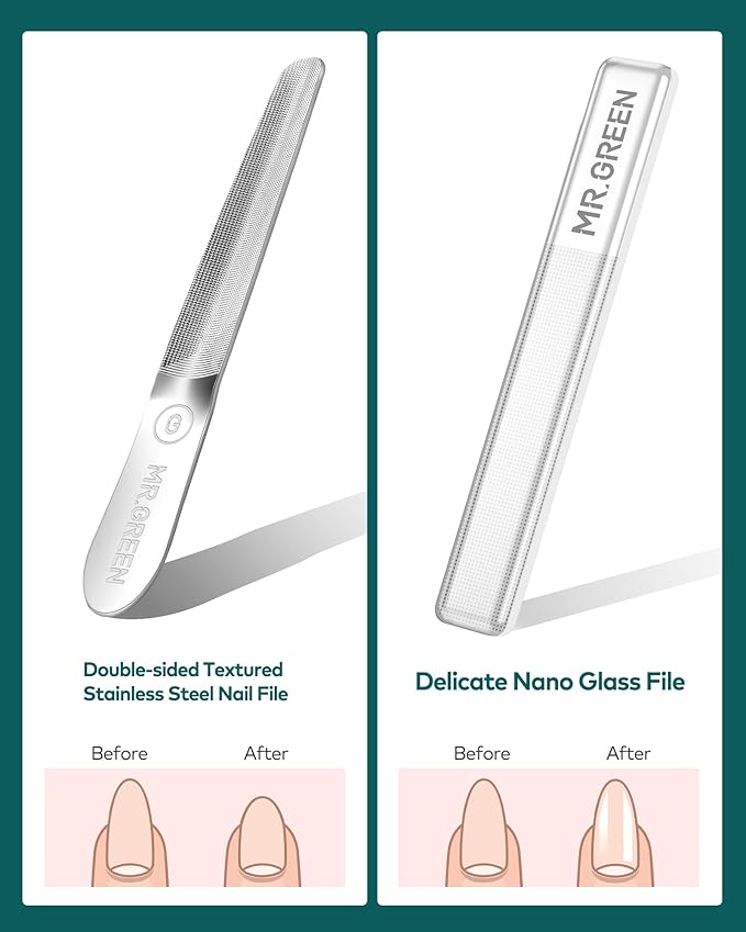 MR.GREEN Manicure Kit 10 in 1, German Stainless Nail Clippers Set, Professional Personal Nail Care Kit Manicure Pedicure Set, Portable Travel Nail Kit with Exquisite Leather Case for Men & Women