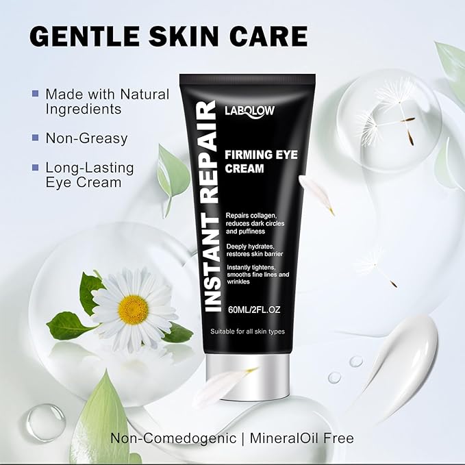Temporary Instant Eye Tightener Cream – 60 ML Retinol Eye Cream for Puffiness, Eye Bags, Dark Circles & Fine Lines, Anti-Aging Firming Eye Repair Cream for Smoother, Revitalized Skin —2 fl. oz