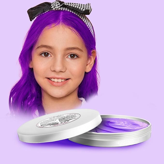 Purple Hair Color Wax, Temporary Hair Color Wax, Temporary Hair Dye for Dark Hair, Washable, Kids, Halloween, Cosplay, Party, Girls