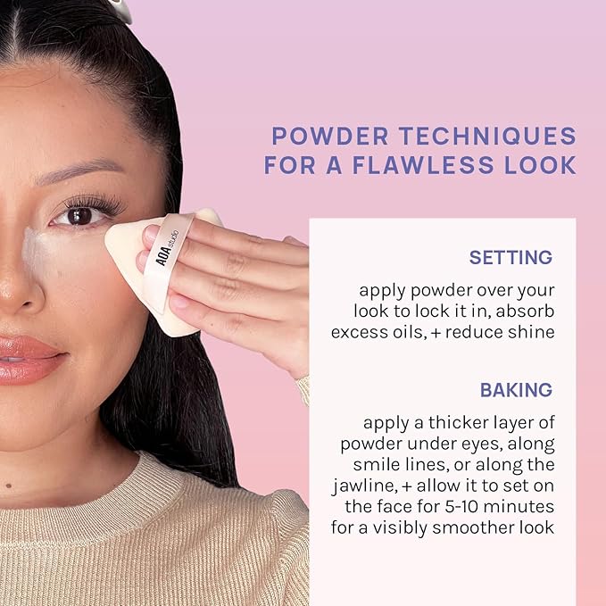 AOA Studio Velvet Puffs Makeup Puff Set of 6 Loose Powder Body Powder, Velour Makeup Blender Sponge Foundation Blending Sponges Set Beauty Makeup Tools(Black/Peach) (Small peach/Big peach/Heart peach)