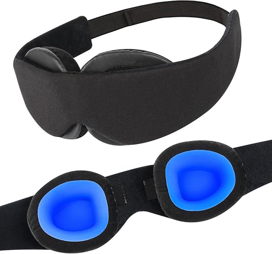 Sleep Mask for Dry Eyes – 100% Blackout Eye Mask & Moisture Goggles – Adjustable Sleeping Mask for Men & Women – Reusable Eye Masks for Sleep, Soft & Comfortable – Great for Travel, Black