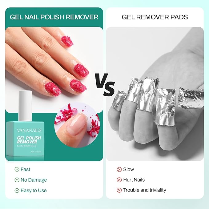Gel Nail Polish Remover: Professional Gel Polish Remover for Gel Nail Polish Quickly Removes 3-5 Minute No Need for Foil Soaking or Wrapping - 15ML