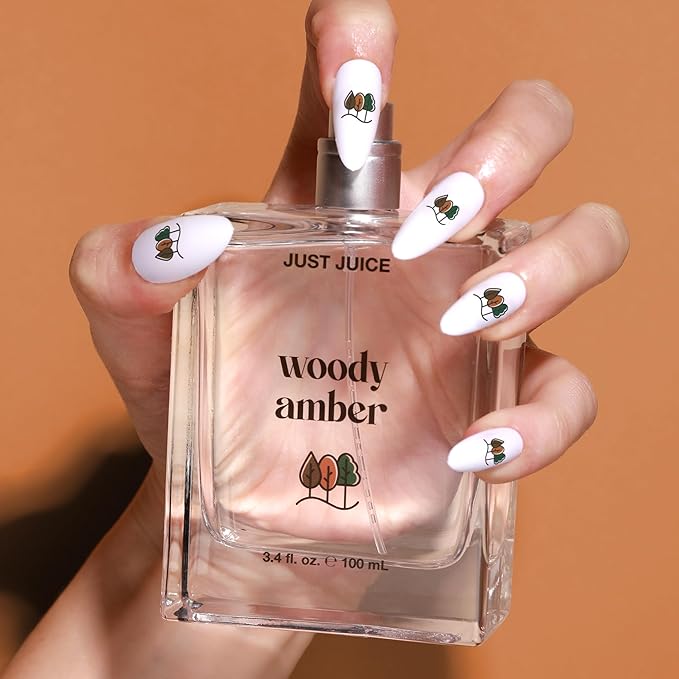 Just Juice Woody Amber - Mini Travel Perfume for Women and Men - Vanilla Perfume with Clove, Tonka Bean, Bonfire Smoke Notes - 0.33 oz