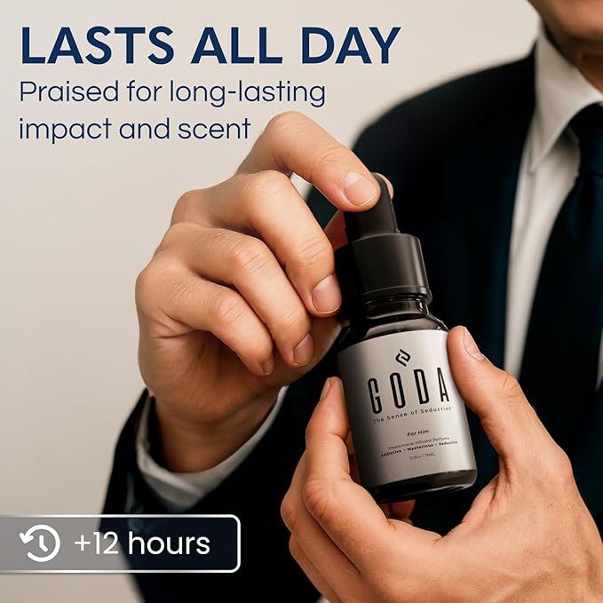 GODA Pheromones Cologne for Men Infused with Real Pheromones – Citrus and Lavender Scent – Sophisticated Fragrance for Confidence and Presence – Perfume for Men – 15ml/0.50 fl oz