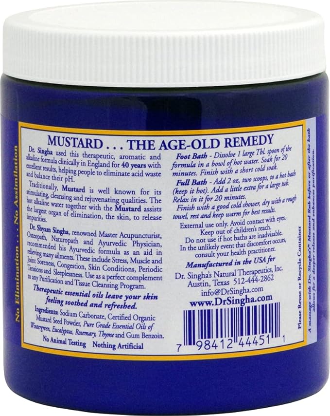 Dr. Singha's Mustard Bath, Therapeutic Bath Salts (16 Ounce)