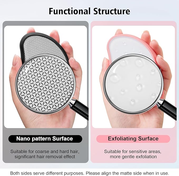 Hair Remover Eraser, Reusable Crystal Hair Remover, Magic Painless Exfoliation Beauty Tools, Portable Travel Body Hair Removal Tool, Hair Eraser for Back Arms Legs(2pcs)