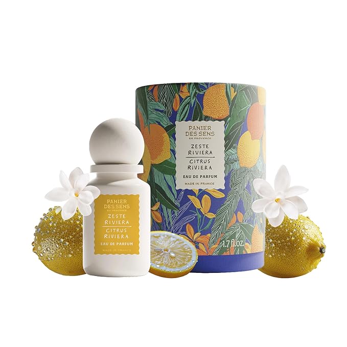 Panier des Sens - Citrus Riviera Women Perfume 1.7 Floz – Fresh, Citrus Perfume - Daily Luxury Women's Fragrances - Eau de Parfum Crafted in Grasse, France - Gifts for Her - Elegant Packaging
