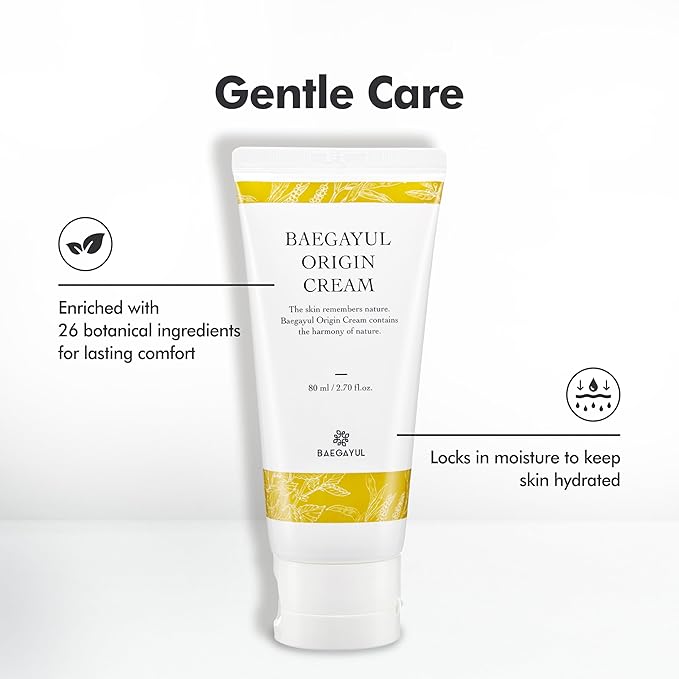 Origin Cream - Korean Moisturizer with Propolis & Job's Tears based on Traditional Herbal Science (Hanbang) - Deep Hydration & Soothing for Dry, Sensitive Skin (2.71 fl oz)