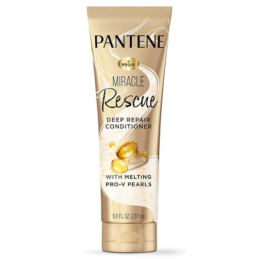 Pantene Miracle Rescue Deep Conditioner with Melting Pro-V Pearls - For Dry, Damaged, or Color-Treated Hair - Intense Moisture & Repair - 8.0 Oz (Pack of 12)
