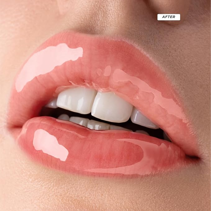 Gisou Honey Infused Hydrating Lip Oil, Nourishing Lip Moisturizer for Dry Lips, 0.27 fl oz (Bee-lini Peach)