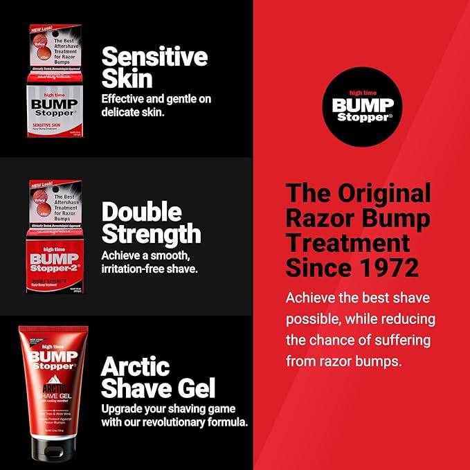 Bump Stopper 2 Double Strength Razor Bump Treatment | Formulated to Relieve Razor Burn | Eliminates Ingrown Hairs | Aftershave For Men - 0.5 OZ (5 Pack)