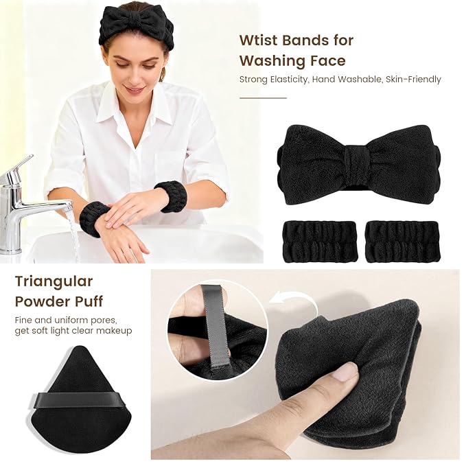 MAANGE Makeup Brush Set 38 Pcs Premium Synthetic Makeup Brushes For Foundation Powder Concealers Blush Eye shadows Make up Brushes Kits - Black