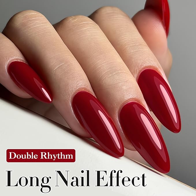 Double Rhythm 15ML Gel Nail Polish Pure Sheer Same Color Same Bottle Soak Off Gel Polish Art Manicure Salon DIY at Home for Women (Dark Red-A1104)