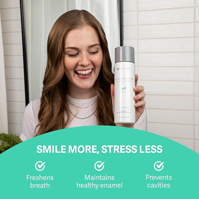 CariFree Maintenance Rinse, Mint Flavored, Anti-Cavity Fluoride Mouthwash, Dentist Recommended, Prevents Oral Decay, Freshens Breath, Alcohol-Free, Neutralizes pH, (16 Fl Oz (Pack of 2), Mint)