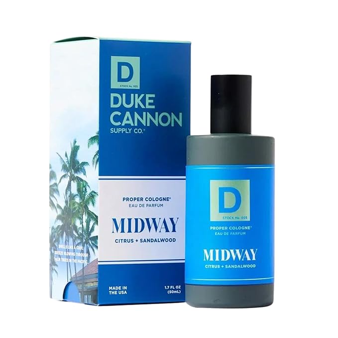 Duke Cannon Proper Cologne Midway | Men's Eau de Parfum | Citrus and Cedarwood | Fresh, Woodsy, Long-Lasting Scent | 1.7 fl oz