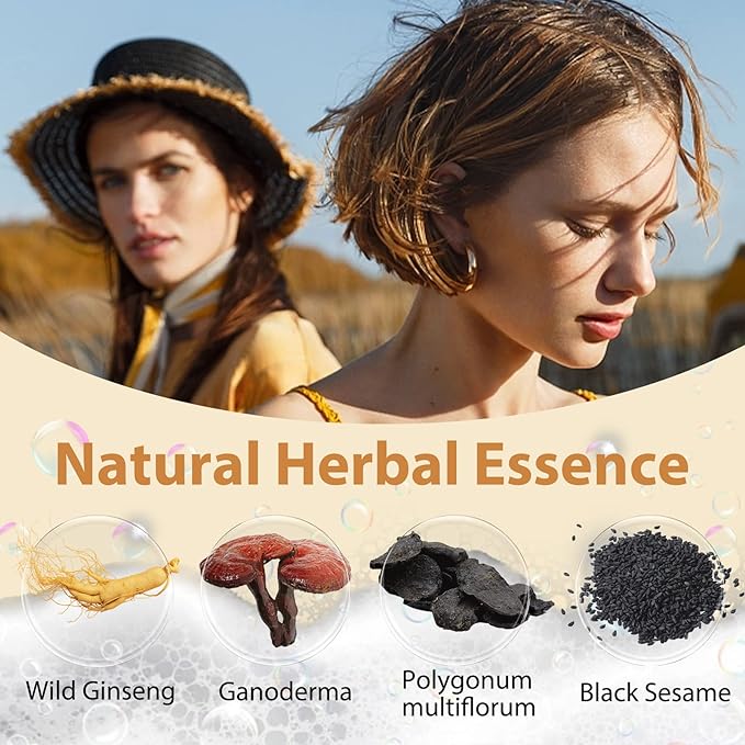 Instant Natural Brown Hair Color Shampoo - 3 in 1 for Gray Hair, 100% Coverage in 10-15 mins, Long Lasting, 16.9 Fl Oz