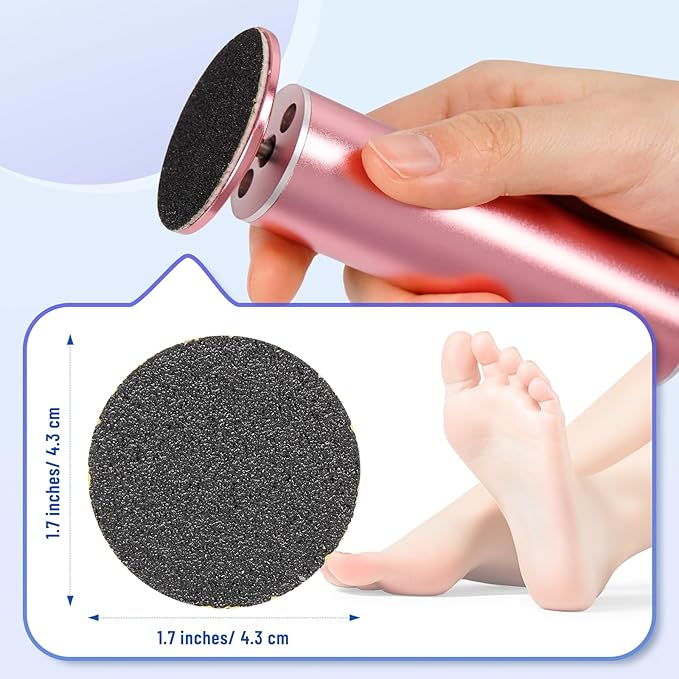 Dermawave 60pcs Replaceable Electric Foot File Callus Remover Sanding Paper Disc Refill Pack for Men & Women, Adhesive Backed, 1.7-Inch, Coarse 80 Grit