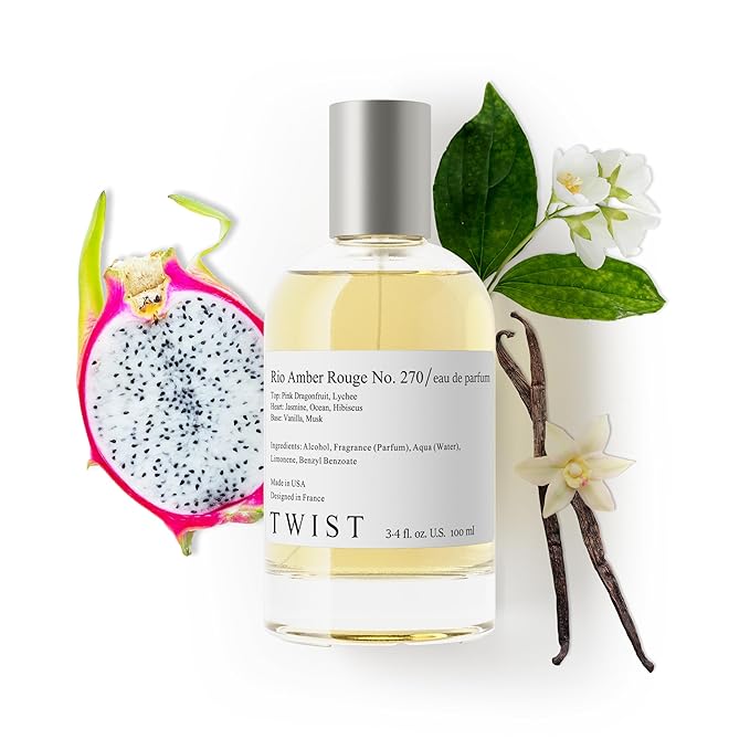 Twist Rio Amber Rouge No. 270 - Inspired by S. D. Janeiro Cheirosa '68, Long-Lasting Perfume for Women, Vegan, Clean Ingredients, Jasmine & Dragonfruit Fragrance – Spray 100 ml | 3.4 fl. oz.