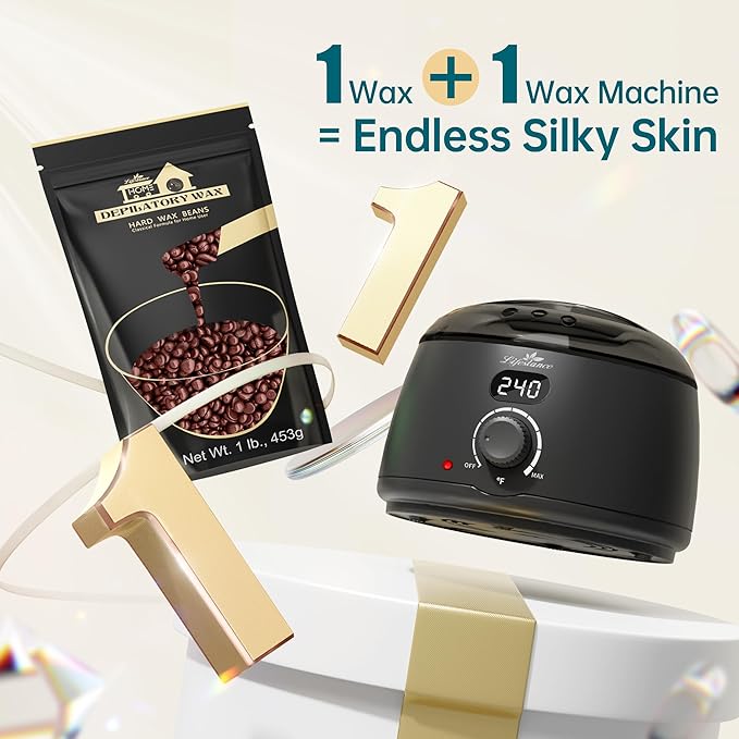 Lifestance Coffee Waxing Beads, 1LB Coarse Hair Removal Wax Beans for Face, Eyebrow, Brazilian Bikini, Sensitive Skin at Home for Women and Men