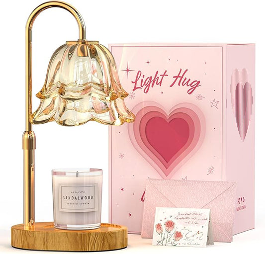 Candle Warmer Lamp Birthday Gifts for Women, Adjustable Height Candles Lamp with Timer New Home Essentials, Teen Girl Room Essentials and Decor for Friends