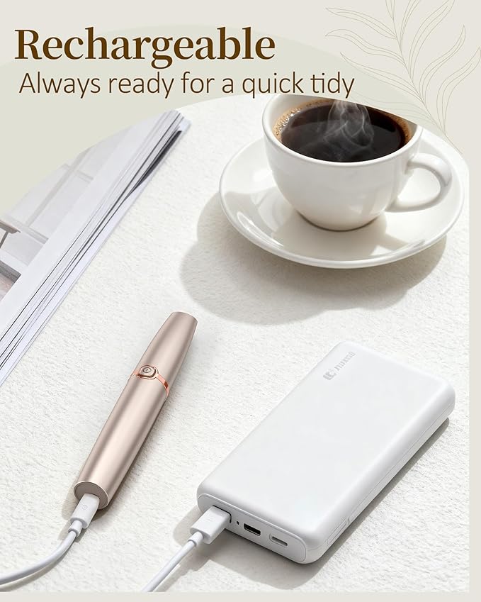 Eyebrow Trimmer for Women, Eyebrow Razor: Rechargeable Facial Hair Removal for Women with 2 Replacement Heads & LED Light, Electric Painless EyeBrow Shaver Hair Removal Device for Eyebrows/Lips/Face