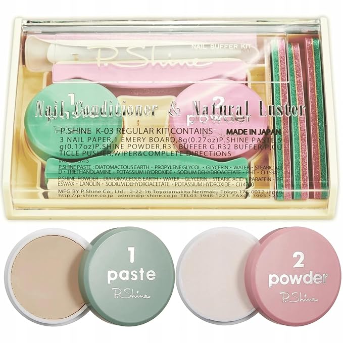P.shine Japanese Manicure Kit - Nail Strengthener and Growth Set - Nail Hardener for Damaged Plate - Japanese Manicure Set - Plate Care