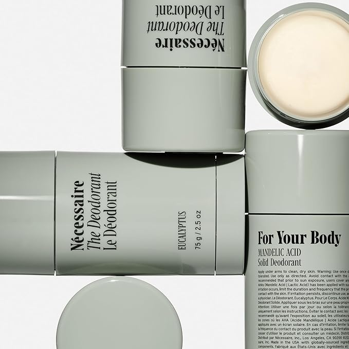 Nécessaire The Deodorant Duo Eucalyptus | Natural Aluminum Free Deodorant For Women & Men. Extra Strength Treatment with Mandelic Acid. Free of Baking Soda, Ozokerite & Parabens (75 g/2.5 oz)