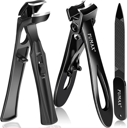 Toenail Clippers for Seniors for Thick Toenails, Heavy Duty Angled Nail Clippers for Seniors with Catcher, Large Toe Nail Clipper Fingernail Cutter for Men with Wide Opening Gifts for Men Dad Him