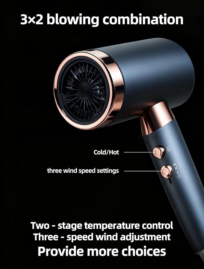 CLGTTFB Professional Lonic Hair Dryer for Women & Men,1600W Fast Drying Blow Dry with Diffuser and Concentrator for Various Types of Hair,High Speed Quiet Hairdryer for Home Salon,Travel,Hotel