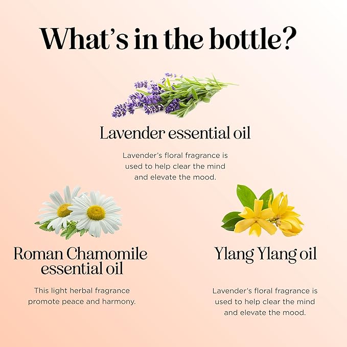 Relaxing Essential Oil Blend for Diffuser - Aromatherapy Blend of Essential Oils for Diffusers for Home and Travel Stress Support with Lavender Geranium Roman Chamomile and Ylang Ylang Diffuser Oils