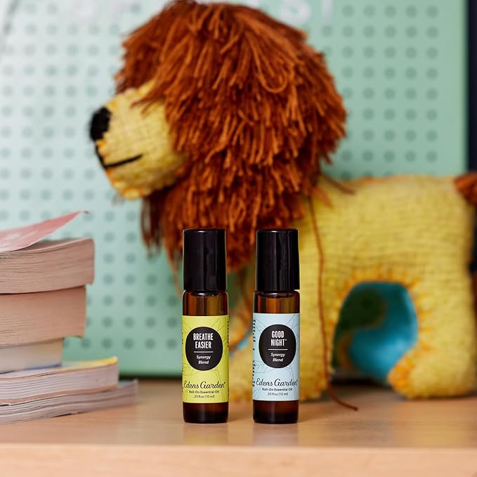 Edens Garden Essential Oils Best of the Best Roll-On 6 Set – 100% Pure Therapeutic Grade: Breathe Easier, Fighting Five, Good Night, Joy, Lavender & Peppermint Oil For Skin Care, 10 ml Roll-On/ 6 Pack